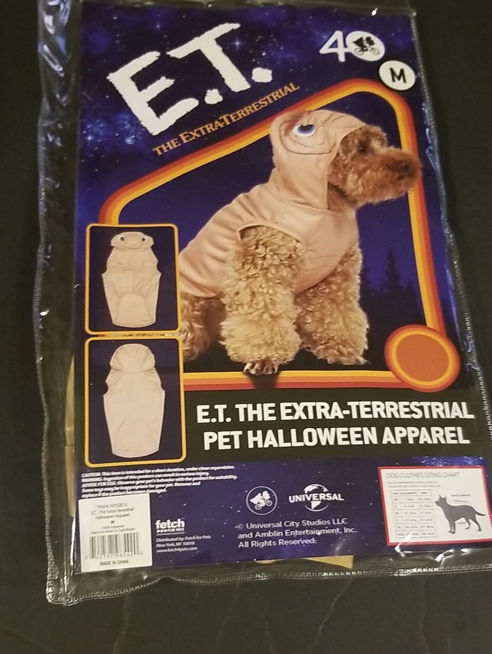 Universal E.T. The Extra-Terrestrial Pet Costume - Size Med